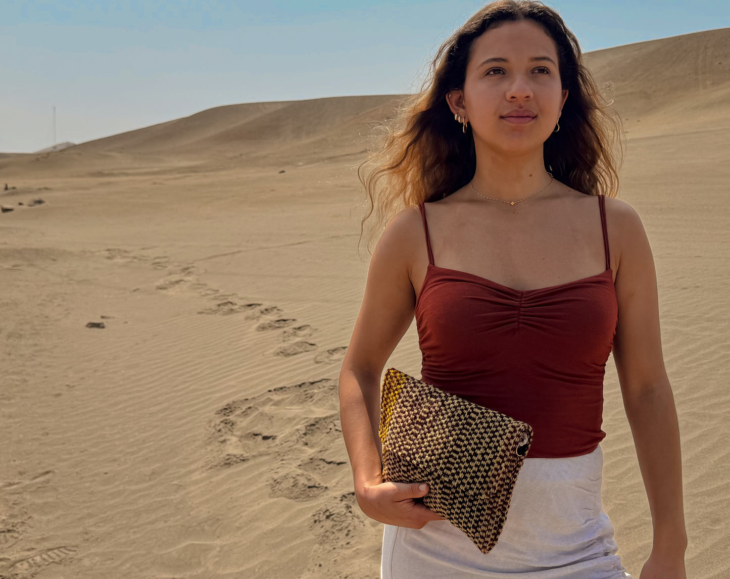 Cartera Clutch Puno Marrón